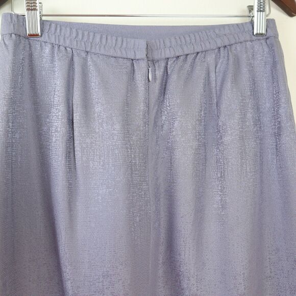 Vintage Adrianna Papell Size 12 Silk Jacquard Satin Pencil Skirt Lavender Purple - Picture 6 of 10
